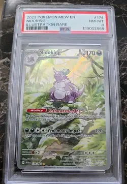Pokemon 2023 Mew En 151 Illustration Rare NIDOKING #174 PSA 8 NM-MT - Image 3