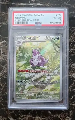 Pokemon 2023 Mew En 151 Illustration Rare NIDOKING #174 PSA 8 NM-MT - Image 4