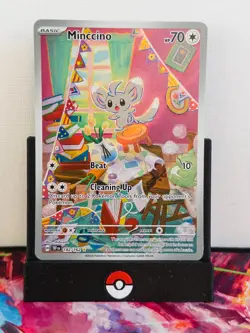 Pokemon TCG Minccino 182/162 Temporal Forces Illustration Rare Card - Image 1