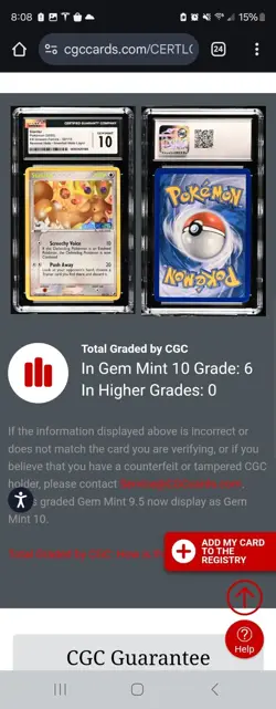 TOP POP 6) CGC 10 GEM MINT Pokemon Stantler STAMPED ERROR Reverse Holo EX 32/115 - Image 4