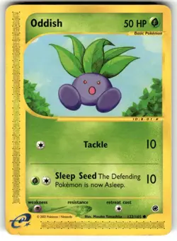 Expedition Base Set Pokemon TCG Oddish 122/165 MP - Image 1