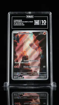 Pokemon Charmander SV 151 Illustration Rare #168 168/165 TAG 10 Gem Mint MEW - Image 1
