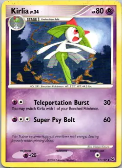 Kirlia 51/127 Uncommon Platinum Pokemon Heavily Played - Image 1