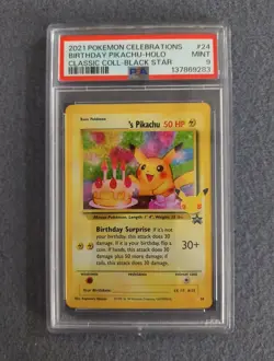 Pokemon Birthday Pikachu Holo Classic Collection Black Star Promo 24/53 PSA 9 - Image 1