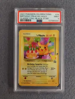 Pokemon Birthday Pikachu Holo Classic Collection Black Star Promo 24/53 PSA 9 - Image 1