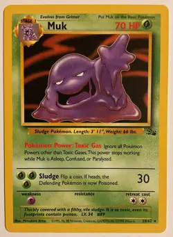 Muk Unlimited Non Holo Rare 28/62 Fossil M/NM Pokemon TCG - Image 1