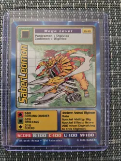 Vintage Digimon CCG Taco Bell Promo Card Saberleomon TB-10 Miscut Error - Image 1