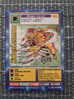 Vintage Digimon CCG Taco Bell Promo Card Saberleomon TB-10 Miscut Error - Image 2