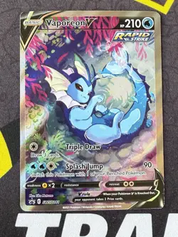 Vaporeon v SWSH181 Pokemon TCG Sword & Shield Holo Black Star Promo Card - Image 1