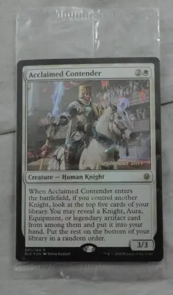 Acclaimed Contender Prerelease Foil Card Rare Magic The Gathering NM (ELD) - Image 1