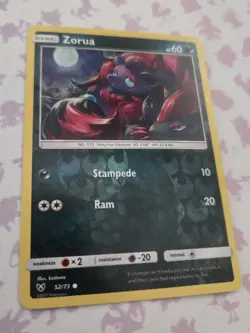 Zorua 52/73 Reverse Holo Shining Legends Pokemon Tcg Card NM - Image 2