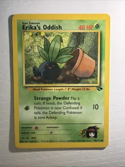 Erika's Oddish 70/132 - MP - Gym Challenge Pokemon Card Nintendo Common WOTC - Image 1