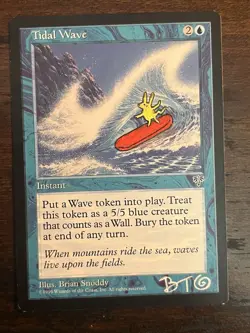 SURFING PIKACHU Mirage Tidal Wave Pokemon/MTG custom SIGNED Brandon Olterman - Image 3