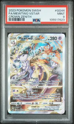 Mewtwo Vstar GG44/GG70 Sword Shield Crown Zenith Pokemon PSA 9 - Image 1
