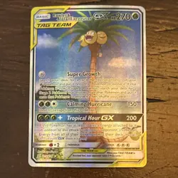 Pokemon TCG Rowlet & Alolan Exeggutor GX TAG TEAM Ultra Rare 215/236 Holo - Image 1