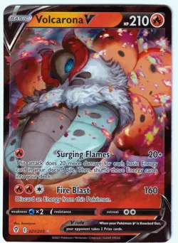 Volcarona V Ultra Rare SWSH07: Evolving Skies 021/203 NM Pokemon TCG - Image 1