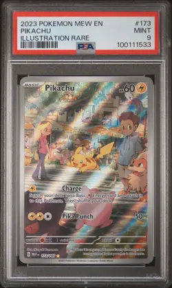2023 POKEMON MEW EN-151 ILLUSTRATION RARE #173 PIKACHU PSA 9 - Image 1