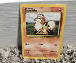 Growlithe 28/102 Pokemon TCG Base Set Unlimited Regular Uncommon LP - Image 1