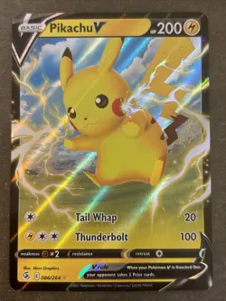 Pikachu V 086/264 Swsh08: Fusion Strike Holo Pokemon TCG NM - Image 1