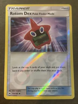 Rotom Dex Poke Finder Mode 122/147 Reverse Holo Burning Shadows Pokemon LP - Image 1