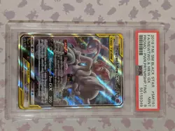 2019 POKEMON SM BLACK STAR PROMO #SM191 FULL ART/MEWTWO & MEW GX PSA 9 - Image 1