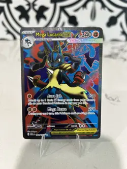 Pokemon Mega Lucario EX 160/132. Me01: Mega Evolution Ultra Rare Full Art Holo - Image 1