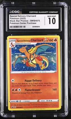 CGC 10 GEM MINT Pokemon Center Special Delivery Charizard SWSH075 HOLO PROMO - Image 1