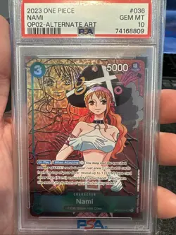 PSA 10 GEM MINT - NAMI ALTERNATE ART OP02-036 - One Piece Paramount War - Image 1