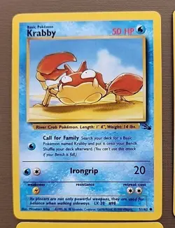 Pokemon Lot 4 Cards Krabby 51/62, Horsea 49/62, Omanyte 52/62, Goldeen 53/64 - Image 2