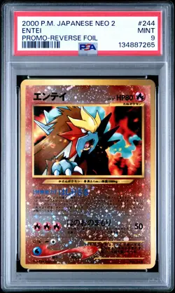2000 POKEMON JPN NEO 2 PROMO REVERSE FOIL #244 ENTEI PSA 9 - Image 1