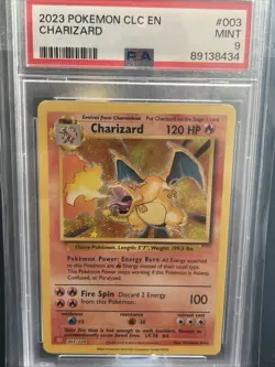 Pokemon TCG Charizard Holo Rare Card 003/034 CLC Classic Collection 2023 PSA 9 - Image 1
