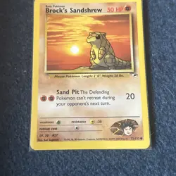 Pokemon TCG WoTC Brock's Sandshrew 072/132 Gym Heroes Vintage Lightly Played - Image 1