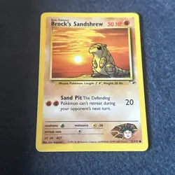 Pokemon TCG WoTC Brock's Sandshrew 072/132 Gym Heroes Vintage Lightly Played - Image 3