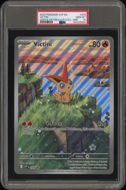 2025 POKEMON SVP EN-SV BLACK STAR PROMO #208 VICTINI PSA 10 - Image 1