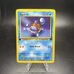 68/82 Squirtle Team Rocket Pokemon Vintage Common First Edition -j - Image 1