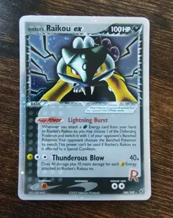 Rocket's Raikou Ex 108/107 Secret Rare Ultra Rare Pokemon Ex Deoxys - Image 1