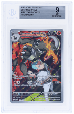 2025 Pokemon SV Destined Rivals Team Rocket's Houndoom Illustration Rare BGS 9 - Image 1