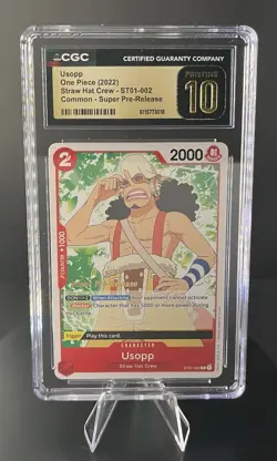 2022 One Piece Super Pre-Release Usopp ST01-0012 CGC 10 Pristine - Image 1