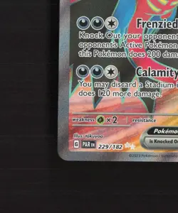 Roaring Moon ex 229/182 Paradox Rift Full Art Ultra Rare Holo Pokemon Card NM - Image 5