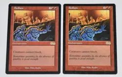 2x BEDLAM Red Rare Enchantment URZA'S SAGA MTG Card - Image 1