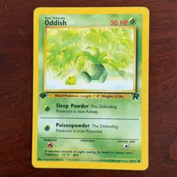 1st Edition Oddish 63/82 Common Team Rocket Pokemon Card - Image 1