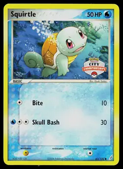 Pokemon Card - Squirtle Crystal Guardians City Championships 63/100 Common - Image 1