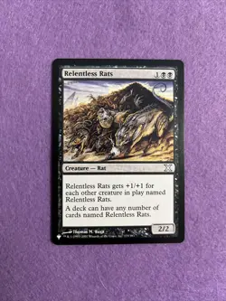 1X MTG - Relentless Rats - The List 173/383 - Regular Uncommon - PACK FRESH - - Image 1