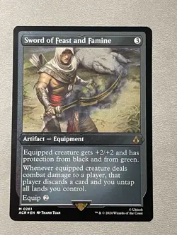 MTG Sword of Feast and Famine (Foil Etched) ACR NM Assasins Creed Universe - Image 1