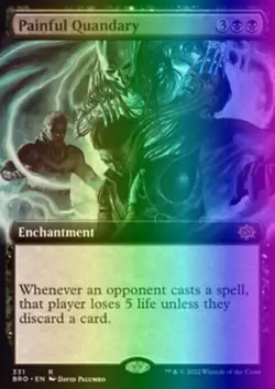 MTG Magic the Gathering Painful Quandary (331/416) The Brothers' War LP FOIL - Image 1