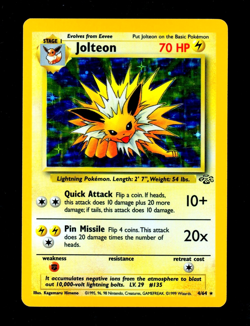 1999 Pokemon JOLTEON Jungle Set HOLO RARE Unlimited Edition OC ERROR Card 4/64 - Image 1