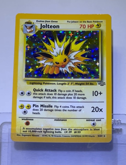 1999 Pokemon JOLTEON Jungle Set HOLO RARE Unlimited Edition OC ERROR Card 4/64 - Image 2