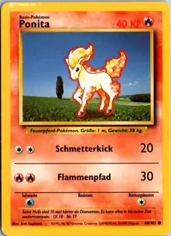 Base Set Pokemon TCG Ponita (Ponyta) German Language 60/102 - Image 1