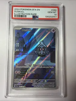 Pokemon 2024 Shrouded Fable Illustration Rare Full Art DUSKULL #068 PSA 10 Gem - Image 1