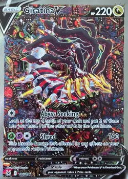 RARE Pokemon Card TCG Giratina V 186/196 2022 Lost Origin Alt Full Art NM - Image 2